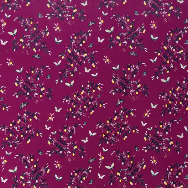 Butterflies & Trellis Velvet Purple