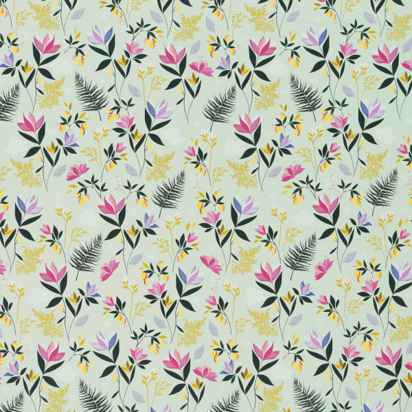 Orchard Floral Sateen Duckegg