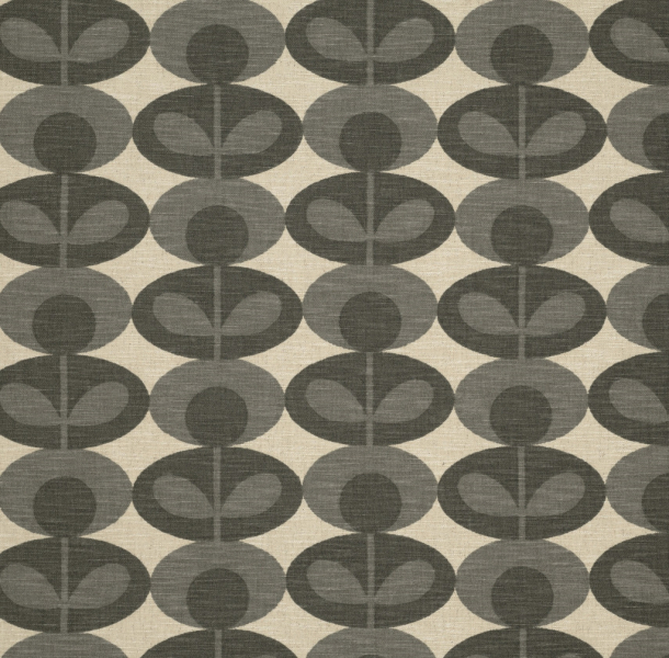 Slub Cotton Oval Flower Mid Warm Grey