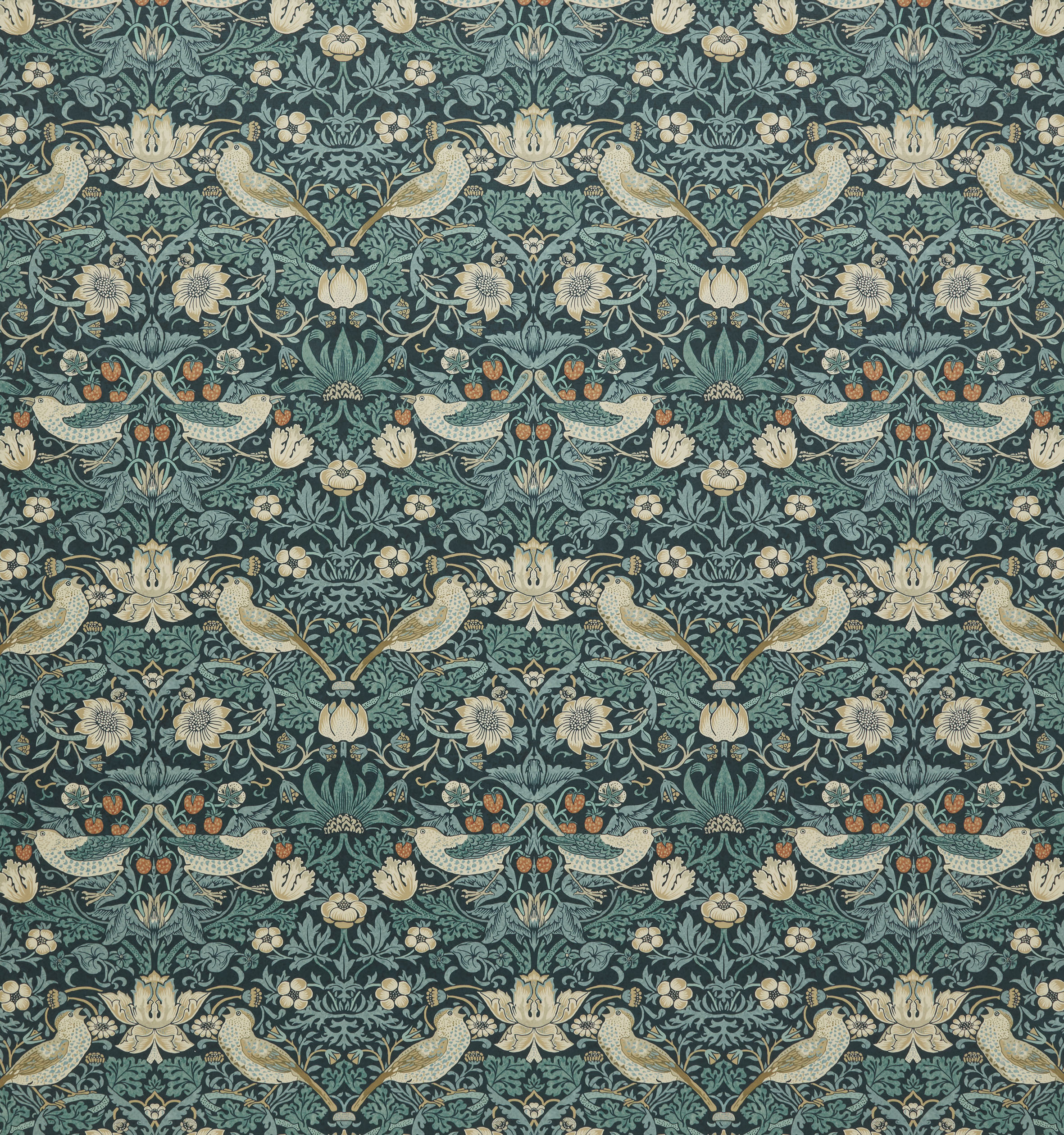 Strawberry Theif Velvet Indigo